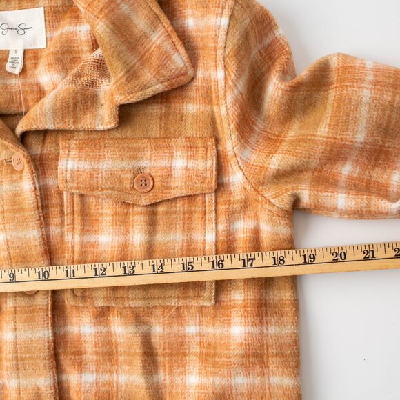 NEW Jessica Simpson Women’s Plaid Shirt Jacket Shacket Toasted Coco Small - Picture 8 of 8